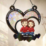 Custom Name Couple Love Decor - Personalized Window Hanging Suncatcher