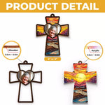 Custom Photo God Has You In His Keeping - Memorial Personalized Window Hanging Suncatcher - Sympathy Gift For Family