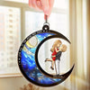 Love You To The Moon And Back - Couple Personalized Window Hanging Suncatcher - Gift For Husband Wife, Anniversary