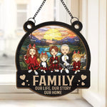 Custom Name Family Portrait Gifts - Personalized Suncatcher Ornament