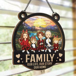Custom Name Family Portrait Gifts - Personalized Suncatcher Ornament