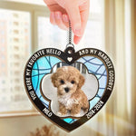 Custom Photo You Were My Favorite Hello And My Hardest Goodbye - Memorial Personalized Window Hanging Suncatcher - Sympathy Gift For Dog Lovers, Pet Owners
