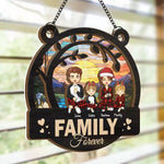 This Is Us - Family Personalized Window Hanging Suncatcher - Christmas Gift For Family Members