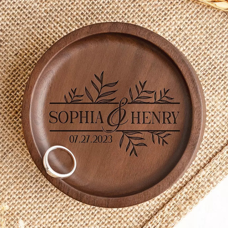 Save The Day - Couple Personalized Custom Wooden Jewelry Dish - Gift For Husband Wife, Anniversary