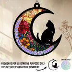A Meow Is A Message To The Heart - Memorial Personalized Window Hanging Suncatcher - Sympathy Gift For Cat Lovers, Pet Owners