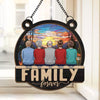 Les câlins en famille illuminent la vie - Attrape-soleil personnalisé à suspendre à la fenêtre - Cadeau pour les membres de la famille