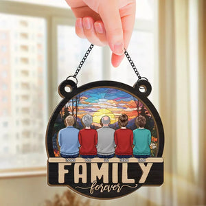 Les câlins en famille illuminent la vie - Attrape-soleil personnalisé à suspendre à la fenêtre - Cadeau pour les membres de la famille
