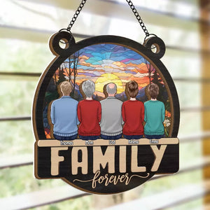 Les câlins en famille illuminent la vie - Attrape-soleil personnalisé à suspendre à la fenêtre - Cadeau pour les membres de la famille