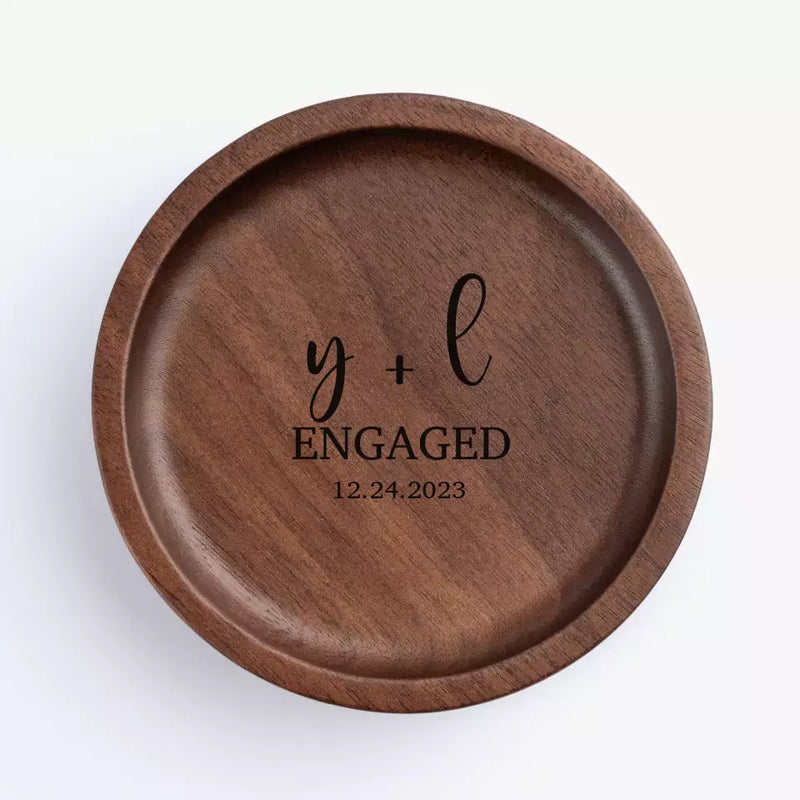 I Love You To The Moon And Back - Couple Personalized Custom Wooden Jewelry Dish - Gift For Husband Wife, Anniversary
