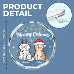 Happy Pawlidays - Dog & Cat Personalized Custom Circle Glass Ornament - Christmas Gift For Dog Lovers, Cat Lovers