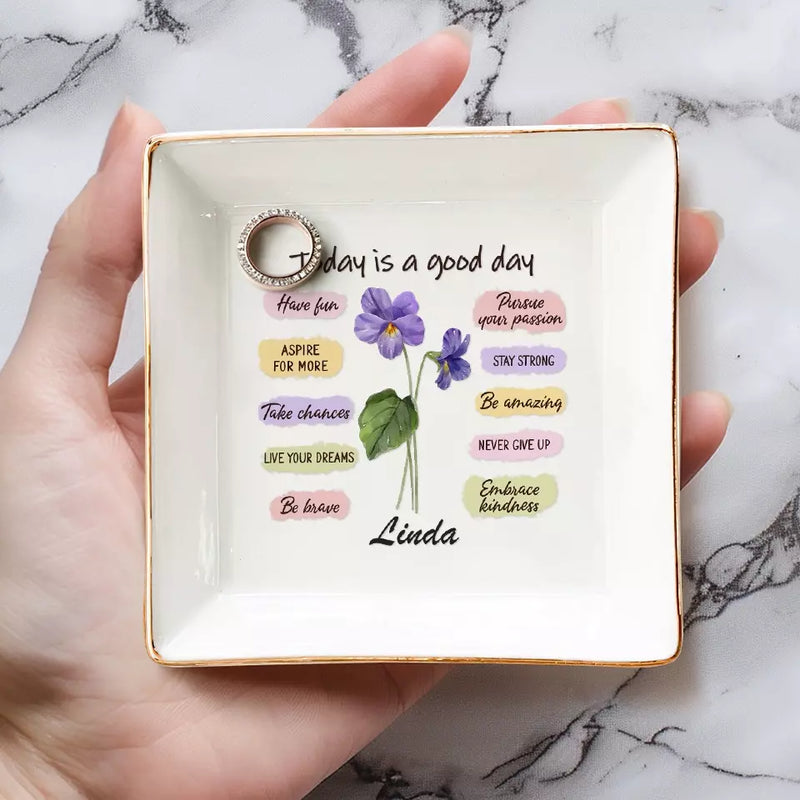 Today Is A Good Day - Bestie Personalized Custom Jewelry Dish - Gift For Best Friends, BFF, Sisters