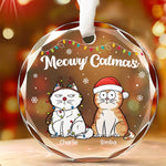 Happy Pawlidays - Dog & Cat Personalized Custom Circle Glass Ornament - Christmas Gift For Dog Lovers, Cat Lovers