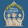 Happy Happy Pawlidays - Dog & Cat Personalized Custom 3 Layers Shaker Ornament - Christmas Gift For Pet Owners, Pet Lovers