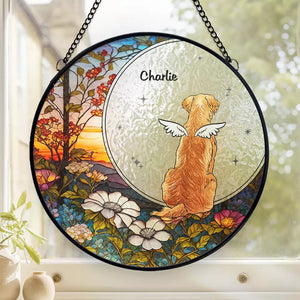 Forever In My Heart - Memorial Personalized Custom Stained Glass Window Hanging Suncatcher - Sympathy Gift For Pet Owners, Pet Lovers