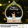 Happy Holidays - Dog & Cat Personalized Custom 3 Layers Shaker Ornament - Christmas Gift For Pet Owners, Pet Lovers