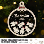 Family Time Is As Sweet As A Gingerbread Cookie - Family Personalized Custom 3 Layers Shaker Ornament - Christmas Gift For Family Members