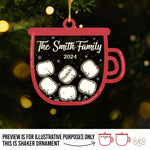 Custom Name Christmas Family Gifts - Personalized Shaker Ornament