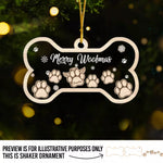 Merry Woofmas - Dog Personalized Custom 3 Layers Shaker Ornament - Christmas Gift For Pet Owners, Pet Lovers