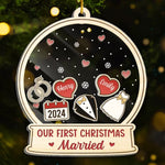 You Make The Season Bright - Couple Personalized Custom 3 Layers Shaker Ornament - Christmas Gift For Husband Wife, Anniversary