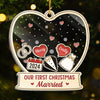 Love Is The Greatest Gift Of All - Couple Personalized Custom 3 Layers Shaker Ornament - Christmas Gift For Husband Wife, Anniversary