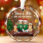 Custom Name Christmas Family Gifts - Personalized Glass Ornament