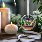 Custom Name Christmas Family Gifts - Personalized Glass Ornament