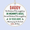 This Christmas I’ll Be Snuggled Up In Mommy’s Belly - Family Personalized Custom Leather Ornament - Christmas Gift For Family Members, Baby Kids, Newborn Baby