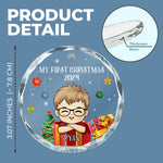 May Your Days Be Merry and Bright - Family Personalized Custom Circle Glass Ornament - Christmas Gift For Baby, Kids
