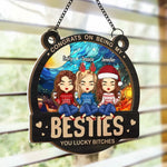 Custom Name Funny Bestie Gifts for Women - Personalized Suncatcher Ornament