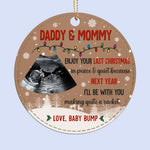 Custom Photo Next Year I'll Be With You - Family Personalized Custom Leather Ornament - Christmas Gift For Baby Kids, Newborn Baby