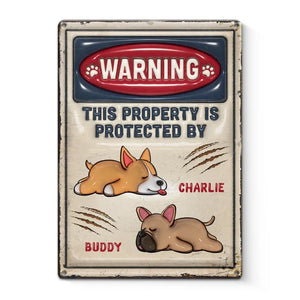 This Property Is Protected By My Dog - Dog Personalized Custom 3D Inflated Effect Printed Metal Sign - House Warming Gift For Pet Owners, Pet Lovers