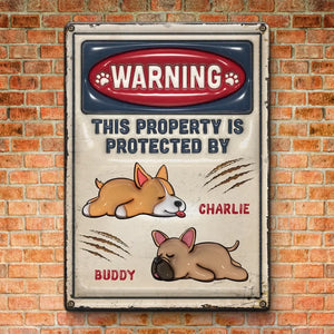 This Property Is Protected By My Dog - Dog Personalized Custom 3D Inflated Effect Printed Metal Sign - House Warming Gift For Pet Owners, Pet Lovers