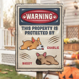 This Property Is Protected By My Dog - Dog Personalized Custom 3D Inflated Effect Printed Metal Sign - House Warming Gift For Pet Owners, Pet Lovers