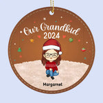 Our Grandkids - Family Personalized Custom Leather Ornament - Christmas Gift For Grandma