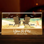 Custom Name Couple Beach Scene Gifts - Personalized Acrylic Letters Night Light