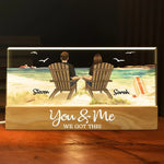 Custom Name Couple Beach Scene Gifts - Personalized Acrylic Letters Night Light