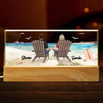 Custom Name Couple Beach Scene Gifts - Personalized Acrylic Letters Night Light