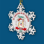 Custom Name Dog First Christmas Gifts - Personalized Metal Ornament