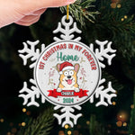 Custom Name Dog First Christmas Gifts - Personalized Metal Ornament