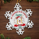 Custom Name Dog First Christmas Gifts - Personalized Metal Ornament