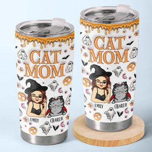 Il est temps d'enfiler mon costume d'Halloween - Gobelet personnalisé avec effet gonflable 3D imprimé pour chat - Cadeau d'Halloween pour les propriétaires et les amoureux des animaux