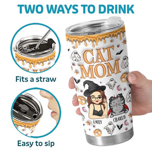 Il est temps d'enfiler mon costume d'Halloween - Gobelet personnalisé avec effet gonflable 3D imprimé pour chat - Cadeau d'Halloween pour les propriétaires et les amoureux des animaux