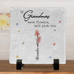 A Thoughtful Gift Can Brighten Grandma's Day And Show Her How Much We Care - Family Personalized Custom Square Shaped Stone With Stand - Gift For Mom, Grandma