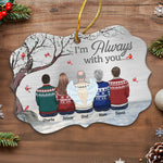 We're Always With You - Memorial Personalized Custom Ornament - Metal Benelux Shaped - Sympathy Gift, Christmas Gift For Family Members