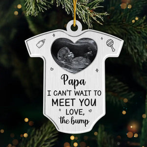 Custom Photo I Can't Wait To Love You -  Family Personalized Custom Ornament - Metal Custom Shaped - Christmas Gift For Baby Kids, Newborn Baby