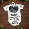 Custom Photo I Can't Wait To Love You -  Family Personalized Custom Ornament - Metal Custom Shaped - Christmas Gift For Baby Kids, Newborn Baby