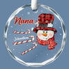 Christmas Is Brighter With A Mom Like You - Family Personalized Custom Circle Glass Ornament - Christmas Gift For Mom, Grandma