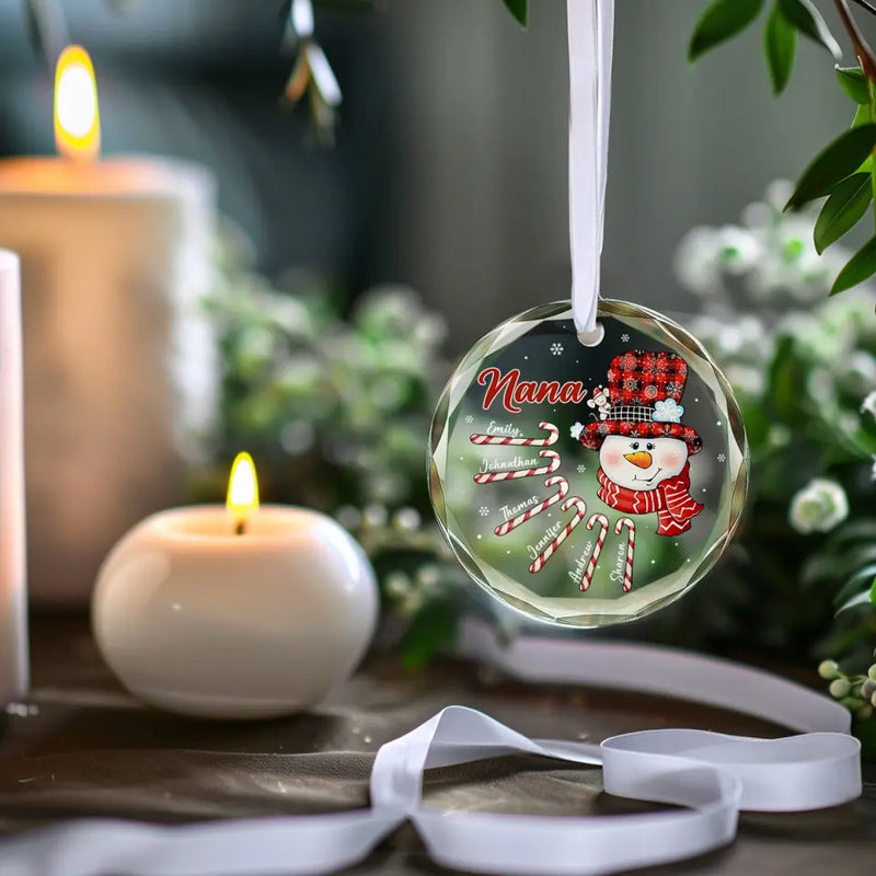 Christmas Is Brighter With A Mom Like You - Family Personalized Custom Circle Glass Ornament - Christmas Gift For Mom, Grandma