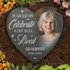 Custom Photo A Piece Of Your Heart Will Always Be With Us - Memorial Personalized Custom Heart Shaped Memorial Stone - Sympathy Gift For Family Members