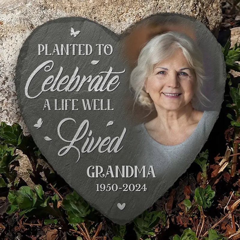 Custom Photo A Piece Of Your Heart Will Always Be With Us - Memorial Personalized Custom Heart Shaped Memorial Stone - Sympathy Gift For Family Members